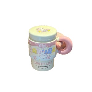 Taza <span class=keywords><strong>de</strong></span> Cerámica con Tapa y Cuchara <span class=keywords><strong>para</strong></span> <span class=keywords><strong>Mujer</strong></span>, Gran Capacidad, <span class=keywords><strong>para</strong></span> Café, <span class=keywords><strong>Desayuno</strong></span>, <span class=keywords><strong>Regalo</strong></span>, Recomendación, Sakura - Product Image 5