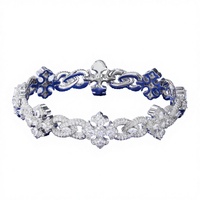 Bracelet Hip Infinity en Argent Sterling 925 Plaqué Or Blanc, Sertissage Griffe, Moissanite VVS Taille Brillant, Croix Givrée 14mm, Bijoux de Mode