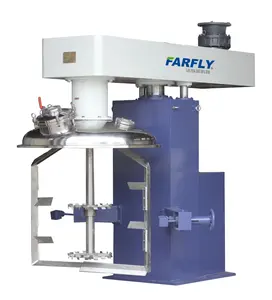 Double twin shaft putty mixing mixer machine high speed dispersing low speed mixer with wall scraper