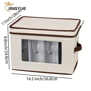 Boîte de rangement pliable portable <span class=keywords><strong>pour</strong></span> verrerie, empilable, <span class=keywords><strong>pour</strong></span> 12 <span class=keywords><strong>verres</strong></span> <span class=keywords><strong>à</strong></span> champagne - Product Image 4