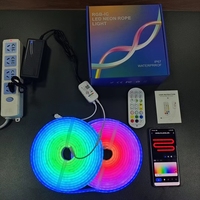 Guirlandes lumineuses LED de 10 m avec télécommande Wifi, design néon flexible à faire soi-même pour la chambre à coucher, le salon, la décoration de fête, bande lumineuse LED RVB