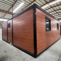 Kit de maison conteneur en bois 20FT 40FT, extensible, pliable, modulaire, préfabriqué, mini-maison, style Mid-Century Modern, toit de supermarché