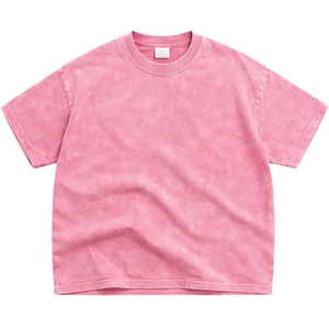 Camiseta de algodón vintage lavado de 230 g para hombre, corte holgado, cuello redondo retro americano, manga corta para verano, venta transfronteriza - Product Image 1