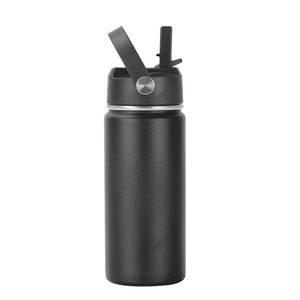 Gobelet isotherme en acier inoxydable à double paroi avec paille, personnalisable avec logo pour événements d'entreprise et cadeaux promotionnels - Product Image 6