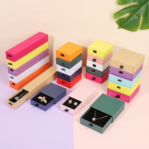 Caja de Cartón de Color Sólido al por Mayor, Caja para Joyería, Anillos, Pulseras, Collares, Embalaje Extraíble - Product Image 2