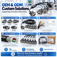 Kabel DB9 Male ke 6 Port Female 9 Pin 1 ke 6 Jalur COM Hub Lead Industrial PLC CNC Custom RS232 Serial Splitter Harness