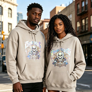 เสื้อฮู้ดซิปแบบไหล่ตก ผ้าฝ้ายบุขนแกะ ทรงหลวม อุ่นสบาย เหมาะสำหรับชุดทำงาน ชุดยูนิฟอร์ม เสื้อคลุมสำหรับงานอีเว้นท์ เสื้อโปรโมชั่น พร้อมสกรีนลาย - Product Image 2