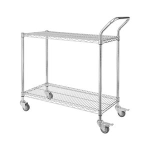 भारी शुल्क उद्योग धातु स्टील तार भंडारण ESD क्रोम मढ़वाया तार जाल संभाल ट्राली - Product Image 2