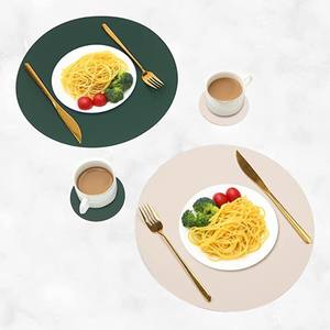 <span class=keywords><strong>Tapis</strong></span> <span class=keywords><strong>de</strong></span> salle à manger confortables en simili cuir PU imperméables et antidérapants sous-verres <span class=keywords><strong>de</strong></span> <span class=keywords><strong>cuisine</strong></span> résistants à la chaleur napperons <span class=keywords><strong>tapis</strong></span> <span class=keywords><strong>de</strong></span> table en plastique lavables - Product Image 3