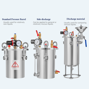 Réservoir sous pression en acier inoxydable 304 personnalisé industriellement de 1 à 100 L, baril sous pression pour la distribution de colle, agitateur à air, 1 an - Product Image 2