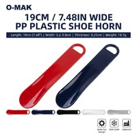 Chausse-pied plat en plastique PP personnalisé de 19 cm (7,5 pouces) de large, avec trou en D intégré, fin (0,25 cm), pour magasin de chaussures, hôtel, cadeau, logo OEM disponible