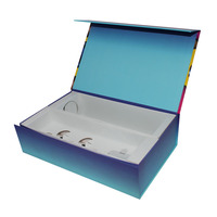 Boîte cadeau rigide en papier magnétique pliable personnalisée, emballage rigide à rabat, emballage plat, boîte cadeau cosmétique avec insert