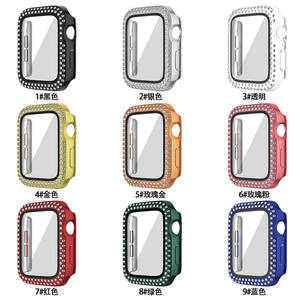 2 en 1 Protector de pantalla de vidrio templado Bling Watch Funda protectora para <span class=keywords><strong>Apple</strong></span> Watch 38/40/42/44mm - Product Image 2