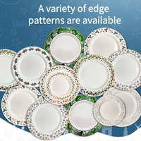 Assiettes rondes de 9 pouces, blanches, classiques, à motifs personnalisés, de qualité alimentaire, en vrac, vaisselle