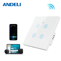 Interrupteur tactile intelligent WiFi ANDELI à 2 voies, compatible Apple HomeKit, étanche, en plastique durable, tension maximale 240V, sans fil neutre
