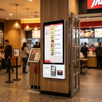 Solución de Autopago para Restaurantes, Terminal de Quiosco Táctil de Pared, Sistema POS de Pago de Autoservicio con Impresora y Lector de Códigos QR
