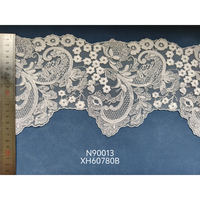 Tissu en dentelle brodée élégante rétro, largeur 17 cm, bordure festonnée florale, dentelle pour robe de mariée, lingerie, décoration de vêtements