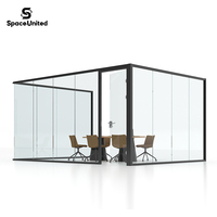 Cloison de bureau de style moderne SpaceUnited avec verre transparent insonorisant et cadre en aluminium