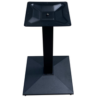 Pied de table carré incliné en fonte, support de table en métal à colonne unique avec pieds réglables pour table de restaurant