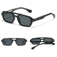 Lunettes de soleil rétro unisexes à double pont, monture fine polarisée en TR90, protection UV400, monture intégrale