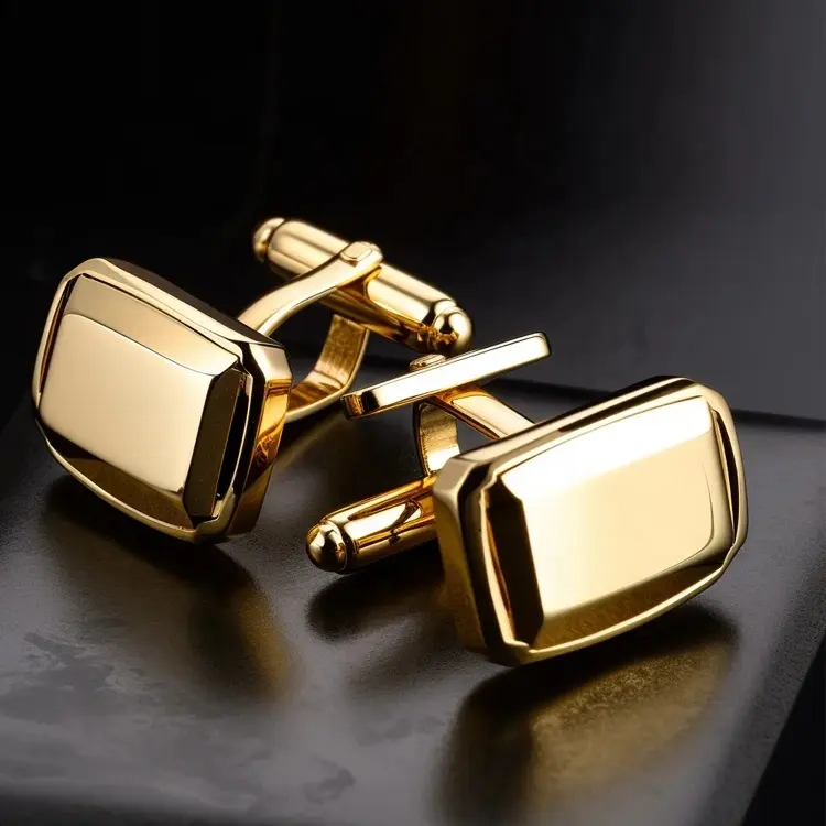 Xinfly Customized Fashion 18k Pure Gold Men Jewelry Wedding Business Gifts Cufflinks for man