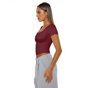 Women's Open Back Baby Tee Fitted <b>Cap</b> <b>Sleeve</b> Backless T Shirt Trendy Y2K Streetwear Fashion <b>Top</b> Custom Logo Wholesale OEM - Product Image 2