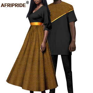 Vêtements ethniques africains pour couples Bazin Riche Vêtements pour couples Costume pour hommes Robe pour femmes Vêtements traditionnels africains pour couples - Product Image 2