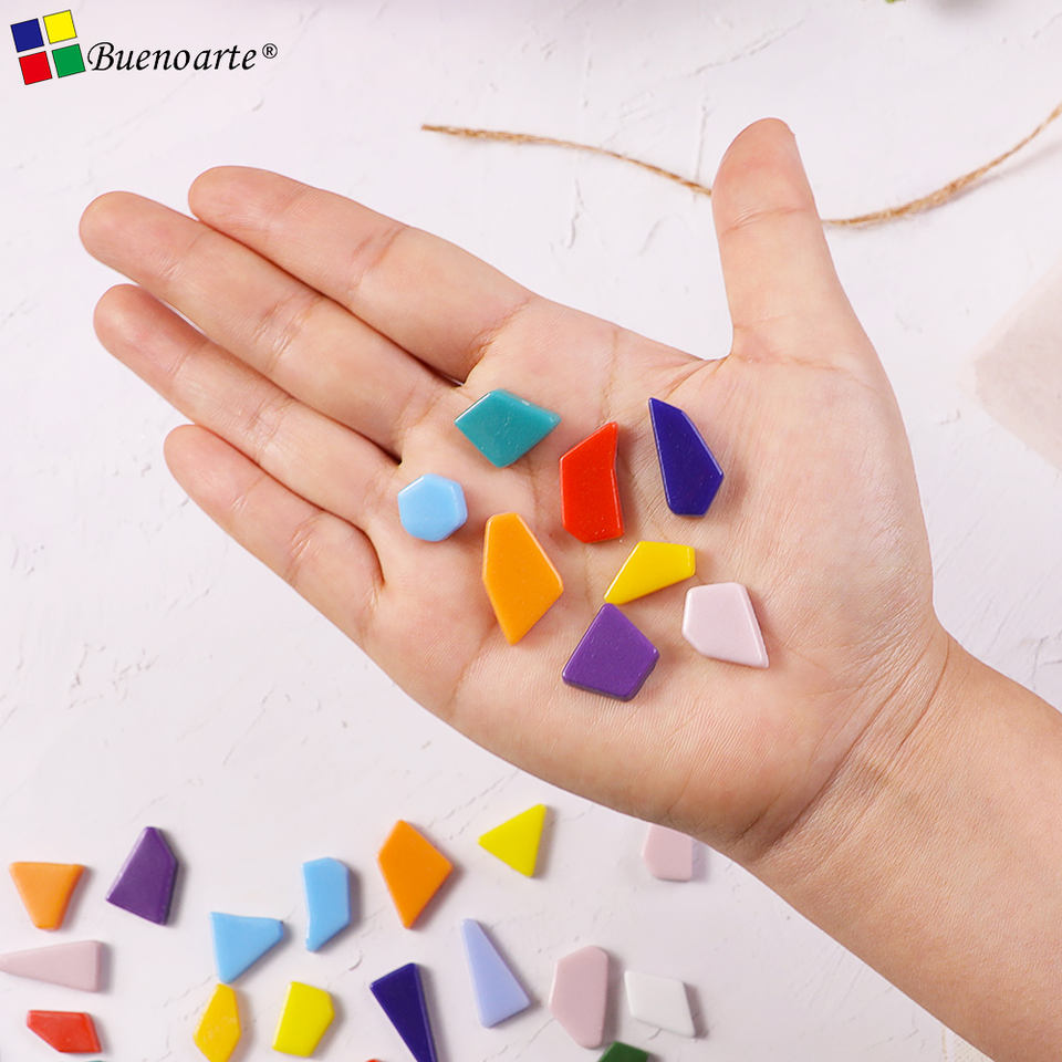 1 LB Bulk Irregular Enamel Mosaic Glass Tiles - Random Broken Pieces For DIY Crafts (RB900) - View #4
