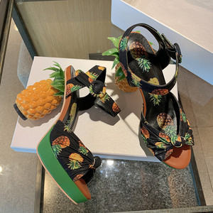 Pineapple Sandalias De Frutas New Design Luxury High Quality Color 2025 Women Bandana <b>Platform</b> Sandals All Anti-Slip Rubber - Product Image 2