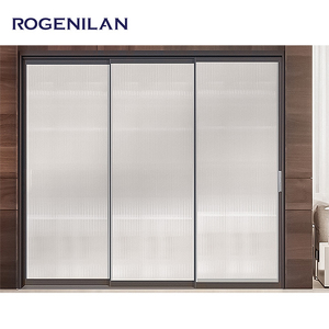 Portes coulissantes en aluminium à double vitrage avec cadre en aluminium ROGENILAN, design moderne, rail en acier inoxydable - Product Image 2