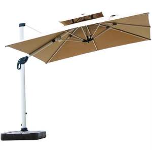 Sombrilla para Exteriores con Estructura de Aleación de Aluminio, Inclinación Manual, Protección Anti-UV, para Patio y Jardín - Product Image 3