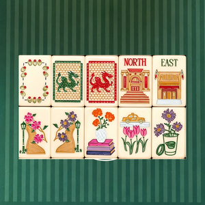 Juego de Mahjong de Lujo Estilo Empire State, 160 Piezas, Fichas de Mahjong Americanas Grabadas - Product Image 1