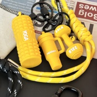 Porte-clés de yoga et fitness, mini rouleau en mousse, haltère, kettlebell, bouteille d'eau, breloque en corde tressée, pendentif pour sac de sport, cadeau pour les amateurs de sport