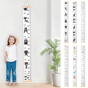新しいハンギングキャンバスの高さ子供の成長チャート、赤ちゃんの保育園の装飾のための壁の装飾定規子供の高さの記録