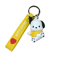 Llaveros de PVC de Alta Calidad al por Mayor con Diseño de Perrito de Dibujos Animados, Adornos Creativos para Bolsos, Llaveros de Plástico de Animales Pequeños, Regalos de Cumpleaños