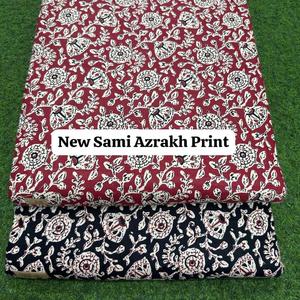 Tela de Algodón con Estampado Tradicional Sami Azrakh, Material Étnico de Primera Calidad para la Confección de Ropa Femenina - Product Image 5