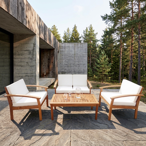 Outdoor Contemporary Acacia Wood Eco-friendly Leisure One Seat Indoor/Outdoor Garden Sofa Set Made Vietnam Thinh Phu IRIS for - Product Image 1