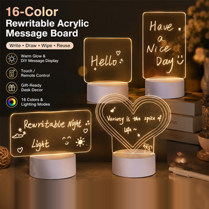 <b>Creative</b> Promotional <b>Gift</b> 3D Night Light DIY Acrylic Writing Board Personalized Message Board Birthday Souvenir Giveaway Item - Product Image 1