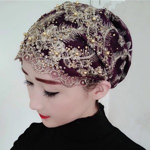 2025 Women's Floral Beanie <strong>Hat</strong> Stretch Turban Cap for Hair Loss Muslim Headwear Ethnic Hijib Cap for Spring <strong>Summer</strong> - Product Image 3