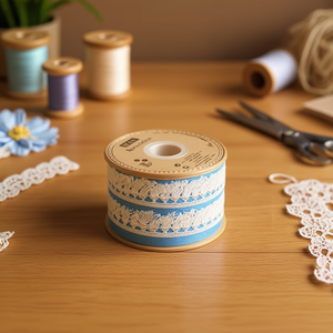 แถบลูกไม้ ILAN ขนาด 2.5 ซม. x 17 ม. สีครีม สำหรับงานประดิษฐ์และตกแต่ง - Product Image 2