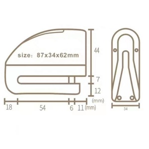 <span class=keywords><strong>Antivol</strong></span> de disque de <span class=keywords><strong>moto</strong></span> avec alarme sonore 110 dB, étanche, en alliage d'aluminium, avec broche de sécurité de 7 mm pour motocross - Product Image 6