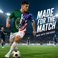 Maßgefertigtes Mexiko-US-Adler-Trikot mit Grünem Azteken-Wappen, Trendiges Sublimationsdruck-Trikot mit Halbem Schlitz für Fans, Dual Heritage Jersey T-Shirt