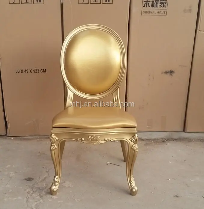 Heißer Verkauf stapelbar elegantes Hotel Bankett Gold Louis Ghost Chair für Veranstaltungen