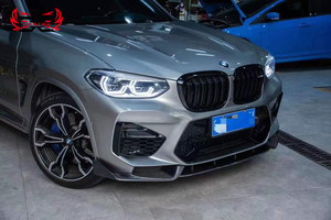 Pour <span class=keywords><strong>BMW</strong></span> <span class=keywords><strong>X3M</strong></span> F97 X4M F98 2019 - 2021 Offres Spéciales fibre de carbone AE Style lèvre avant séparateur avant pare-chocs Kit de carrosserie - Product Image 5