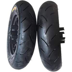 Lot de 2 pneus tout-terrain robustes pour VTT/UTV 90/90-10 & 100/90-10 avec jantes en aluminium argentées de 10 pouces, résistants aux crevaisons - Product Image 1