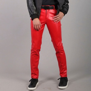 Ruizi Hommes Pu Skinny Fit Élastique Mode Pantalon Moto Streetwear Pantalon En Cuir pour Hommes Plus La Taille Hommes Jeans - Product Image 4