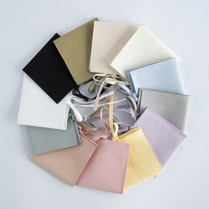 Pochette à bijoux en microfibre avec logo personnalisé, avec nœud papillon, sac de rangement pour accessoires, petit sac en velours, sac à rabat pour colliers et boucles d'oreilles - Product Image 2