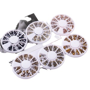 Arte de Uñas, Cristal Iridiscente <span class=keywords><strong>con</strong></span> 12 Compartimentos para Piedras de Estrás, Joyería de Piedras de Estrás Mixtas, Venta al por Mayor de Fábrica - Product Image 2