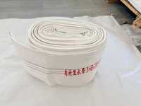 Tuyau d'incendie en PU 65 mm 20 m blanc, rouleau de tuyau d'incendie avec revêtement ignifuge, thermosoudé, capacité de charge 10-50 kN