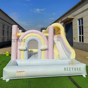 Nouvelle conception de terrain de jeux gonflable pour fêtes en plein air, château gonflable <span class=keywords><strong>rose</strong></span> avec toboggan et <span class=keywords><strong>piscine</strong></span> à balles - Product Image 4
